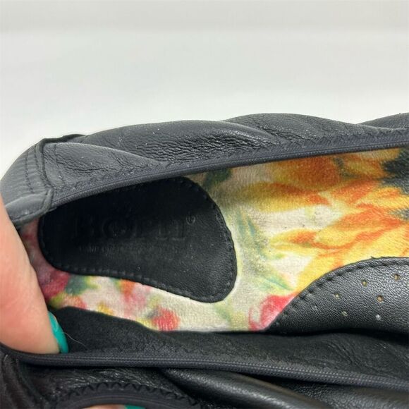 Born Women's Black Leather Slip On Ballet Flats Size 9M Pointed Toes Casual - Picture 13 of 14